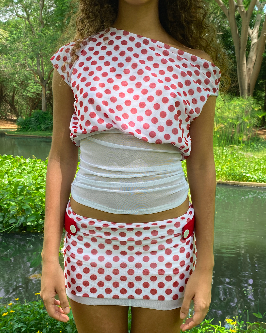 Fabula Micro Skort - red polka