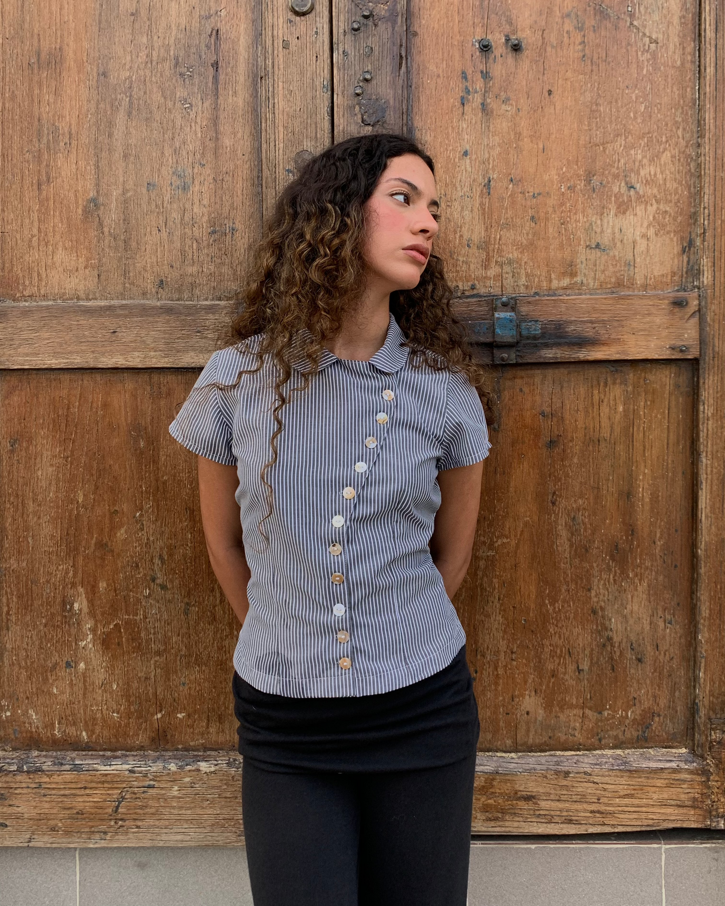 Sonnet Shirt - grey stripe