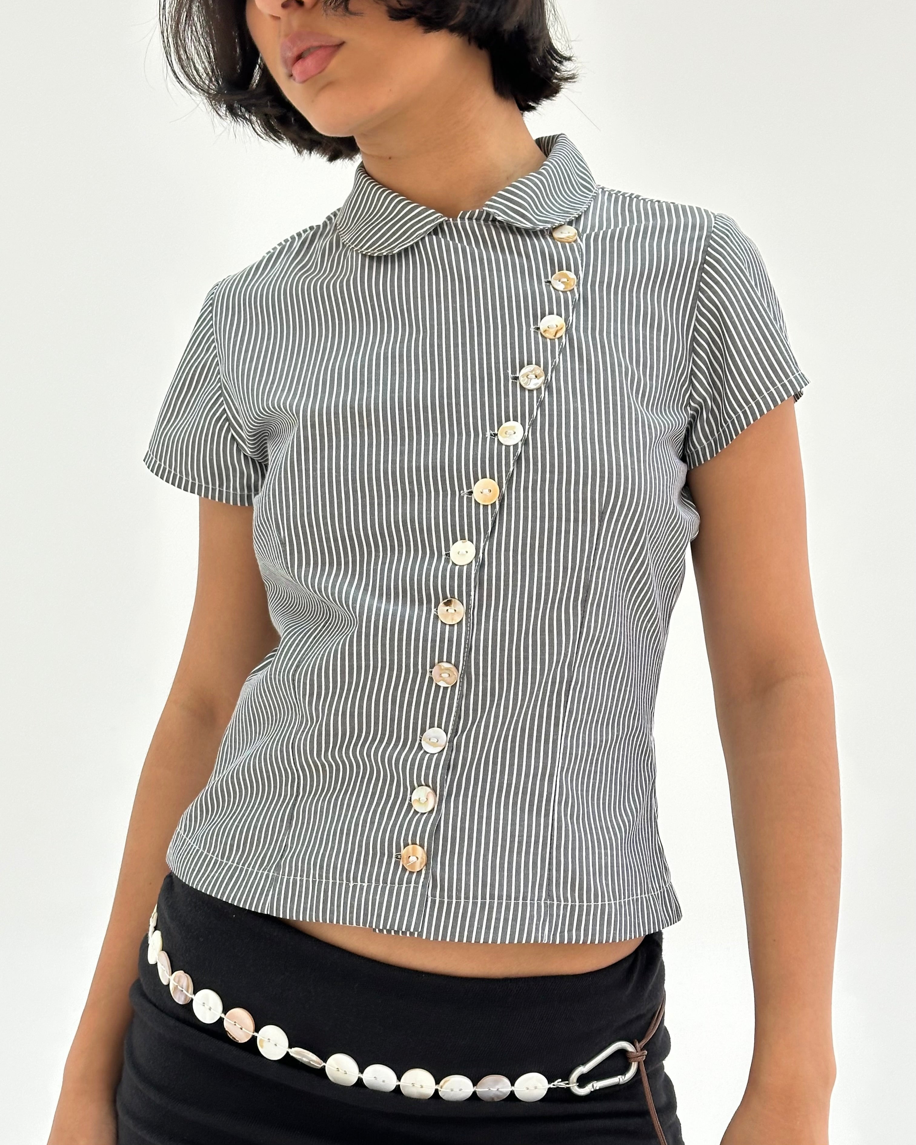 Sonnet Shirt - grey stripe