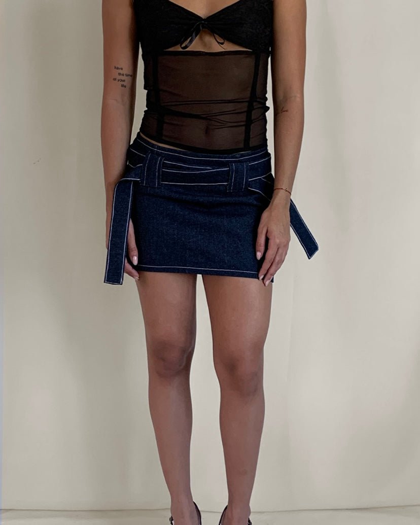Basic mini skirt in denim