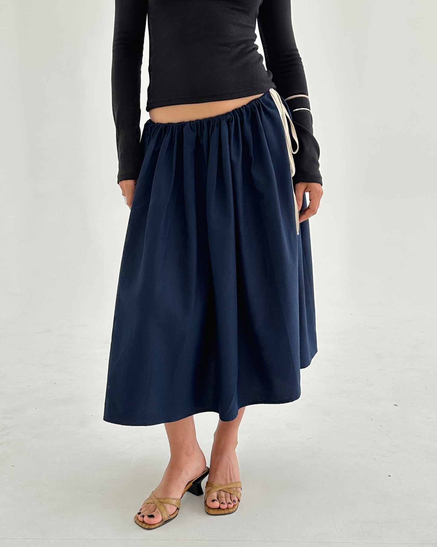 Volume midi skirt - Navy
