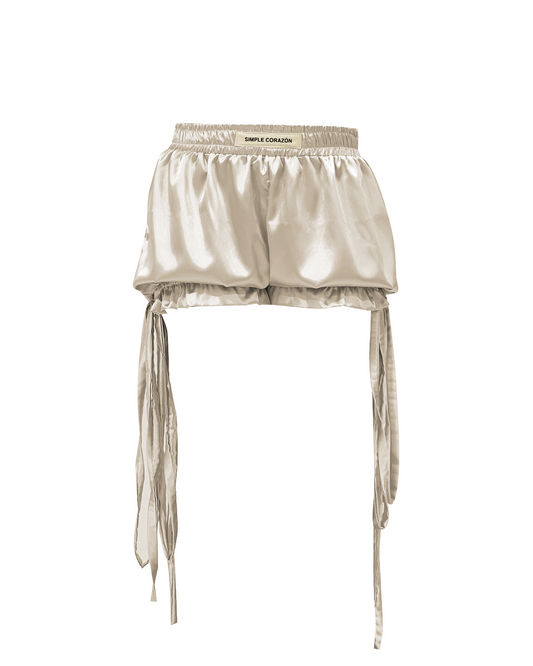 Weekday bloomer shorts - beige silk