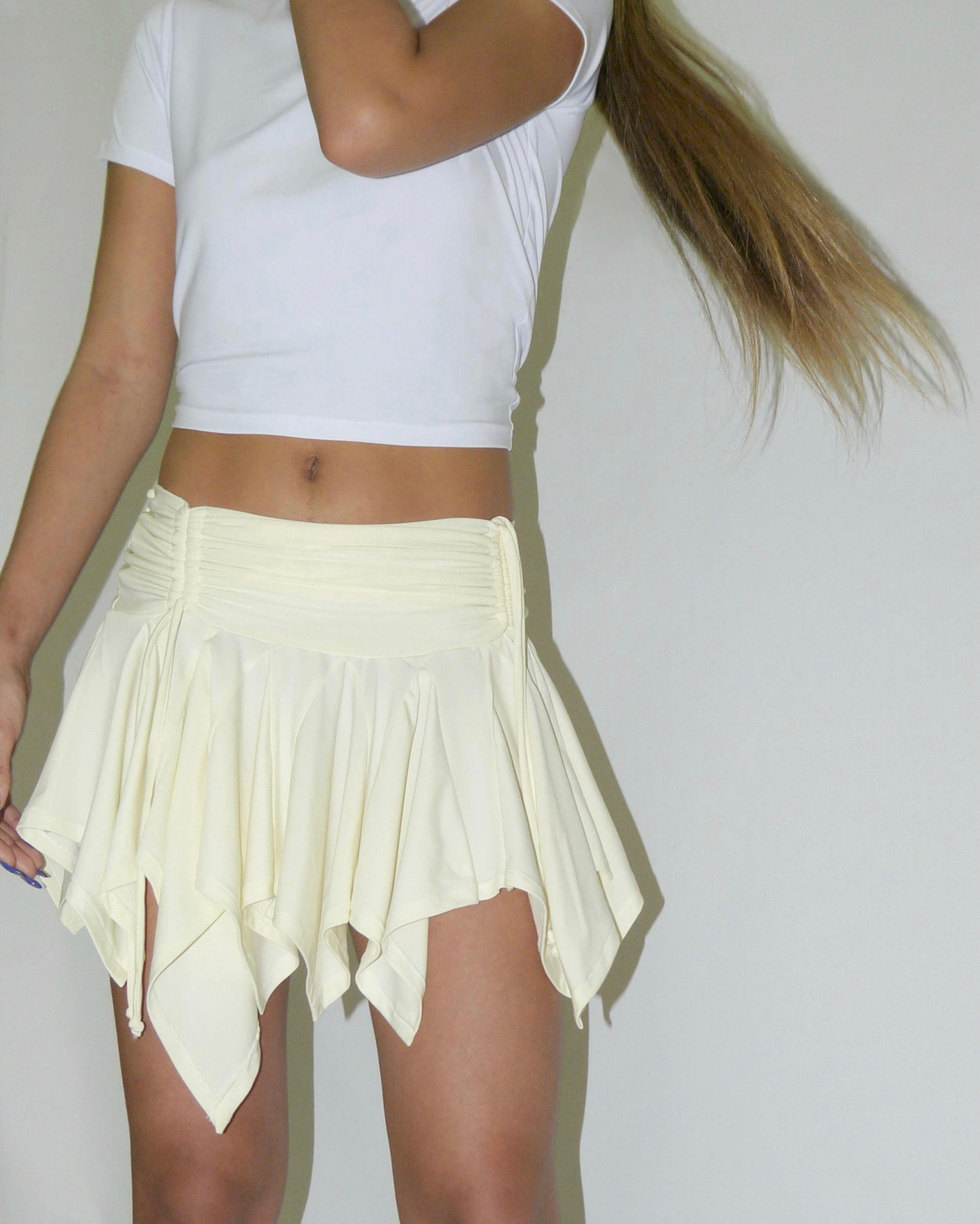 Ridley Ruche Mini Skirt - Ivory