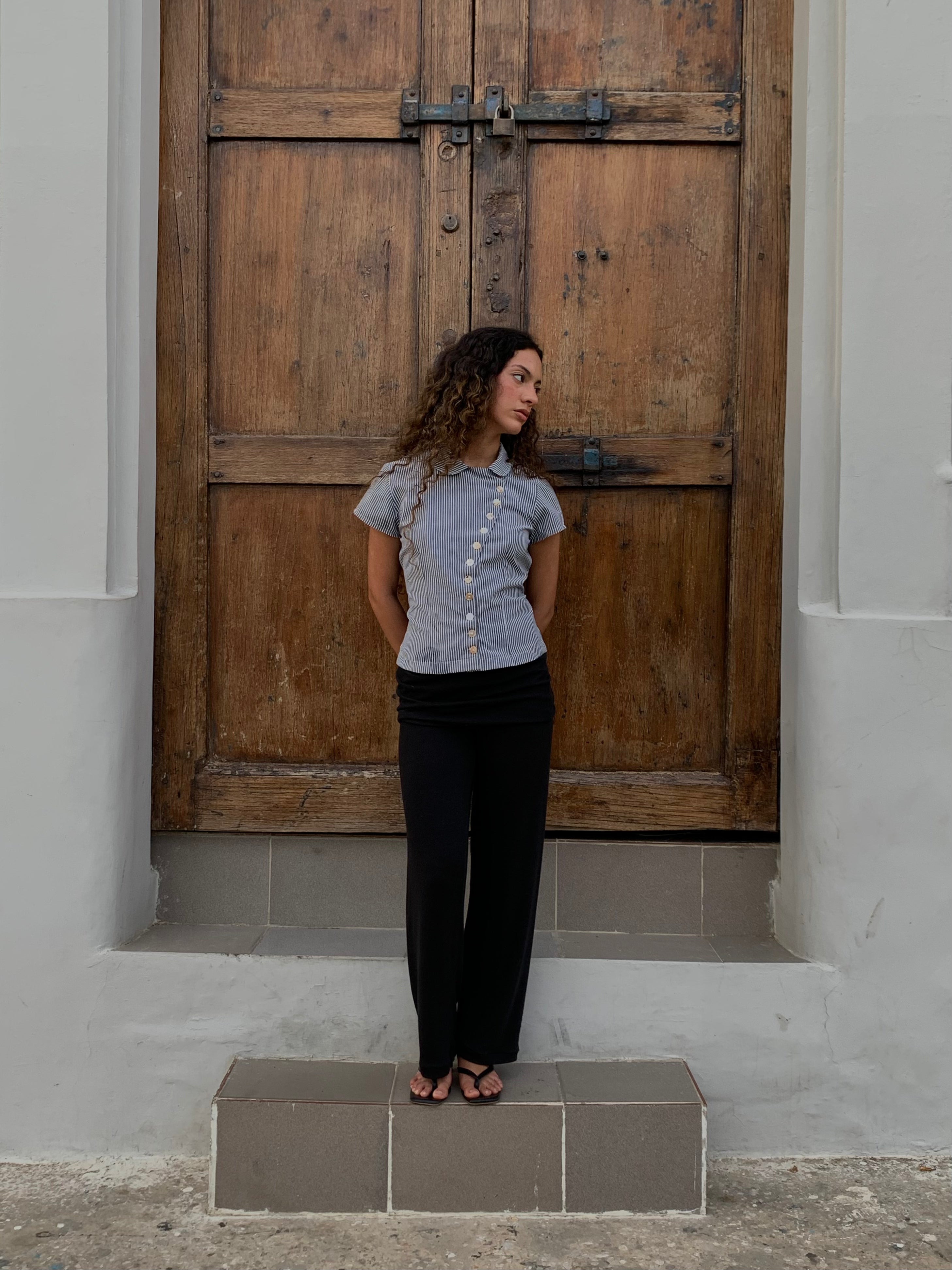 Sonnet Shirt - grey stripe