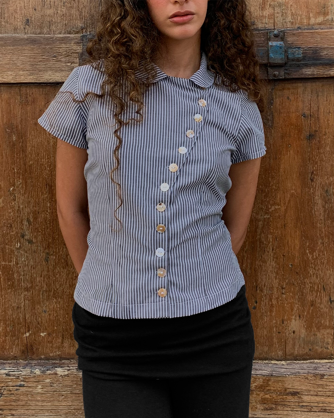 Sonnet Shirt - grey stripe