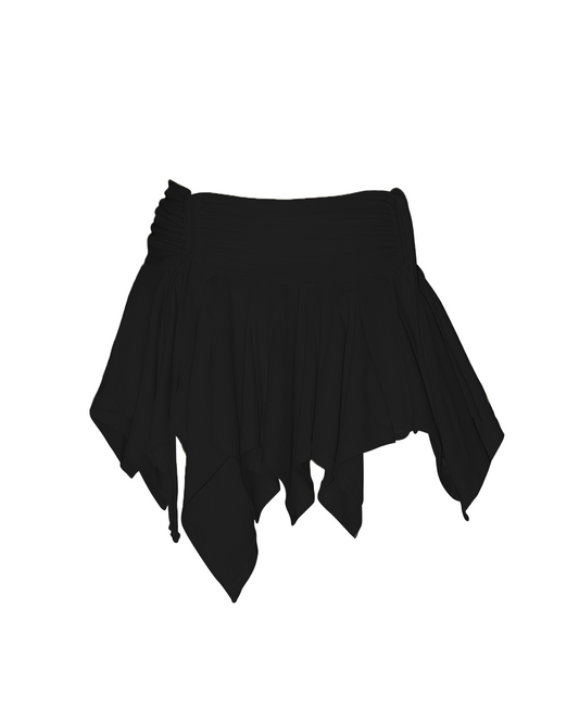 Ridley Ruche Mini Skirt - Negro